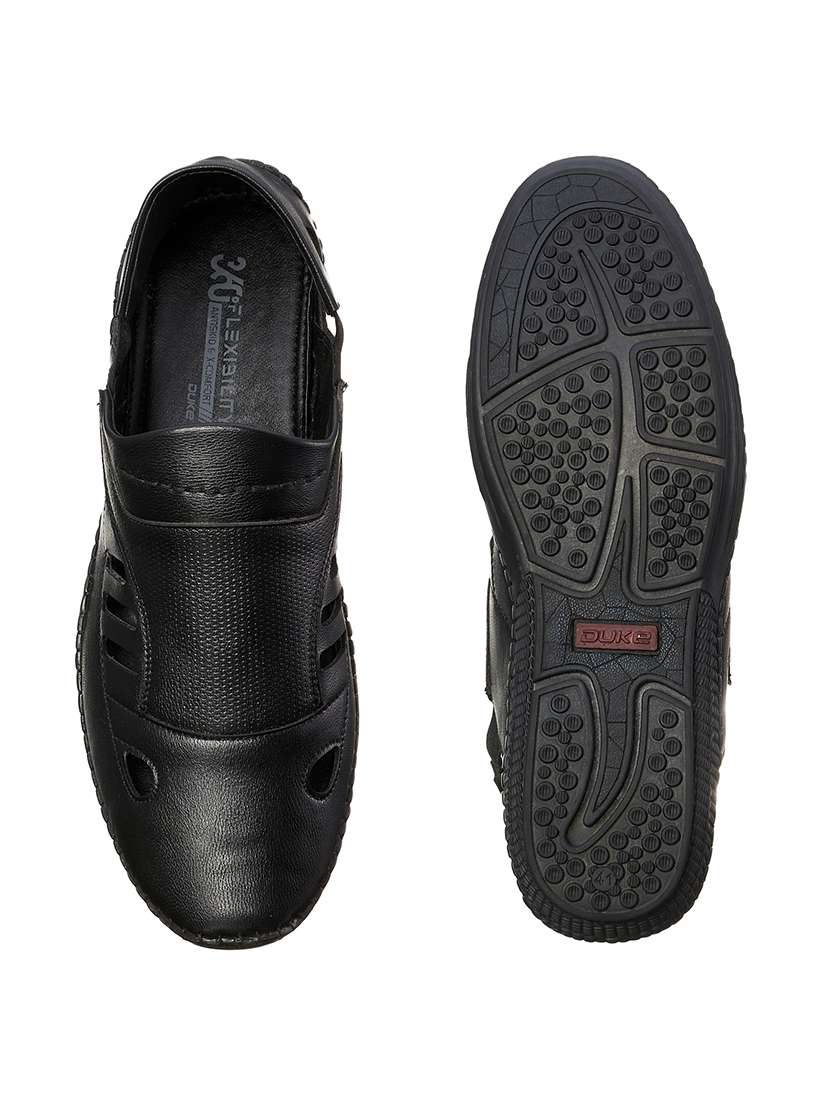 black pu slip on sandals - 17762264 -  Standard Image - 3