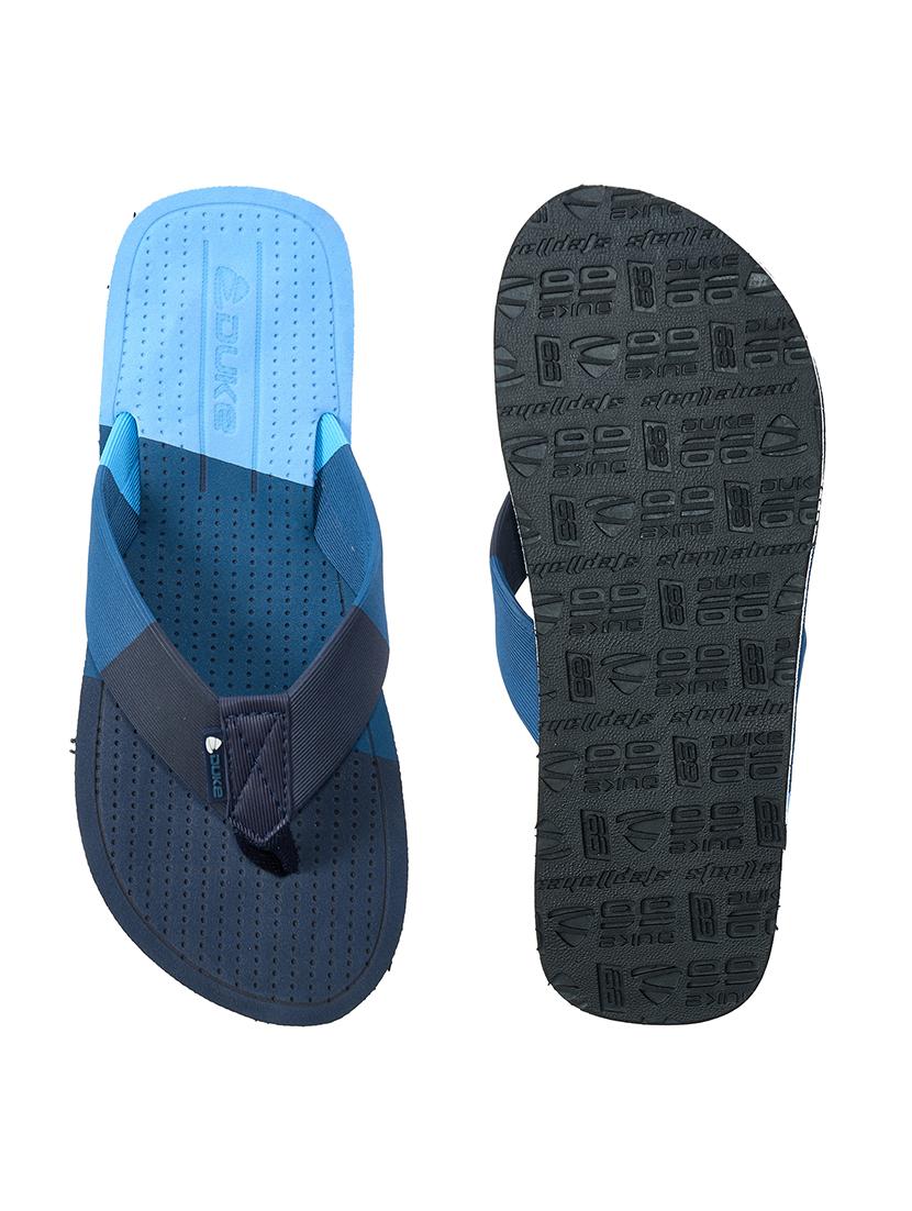 navy fabric slip on flip flops - 17762274 - Standard Image - 3