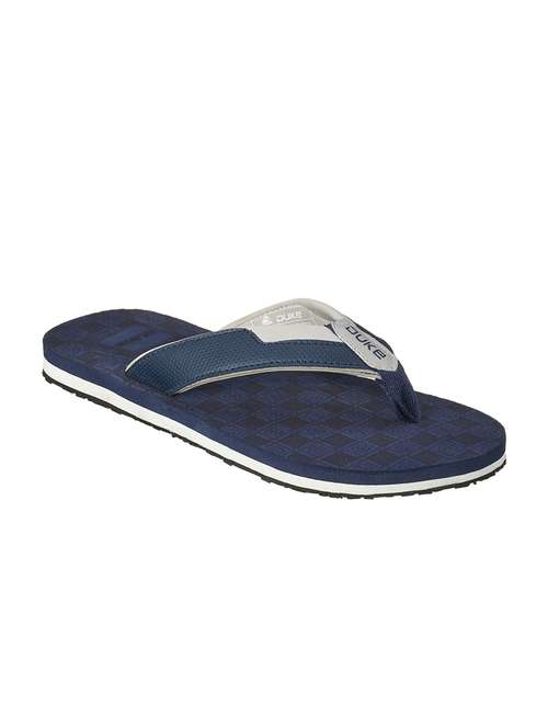 navy fabric slip on flip flops - 17762288 - Standard Image - 0