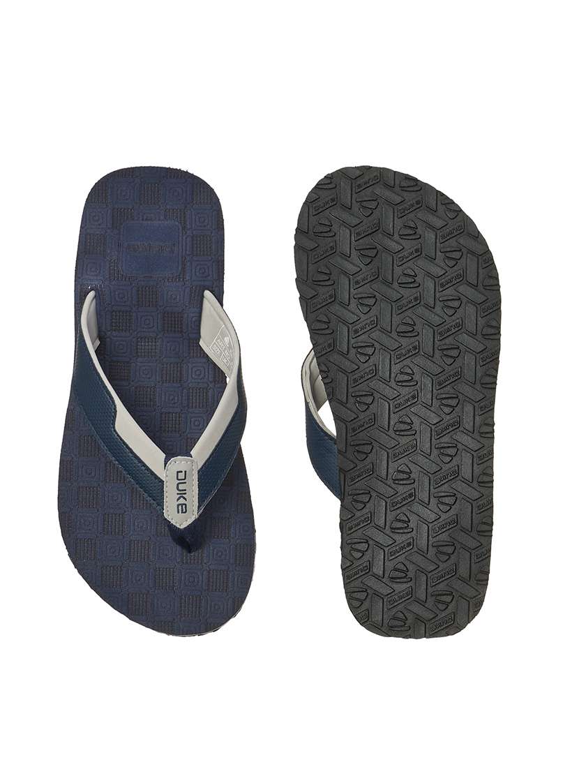 navy fabric slip on flip flops - 17762288 - Standard Image - 3