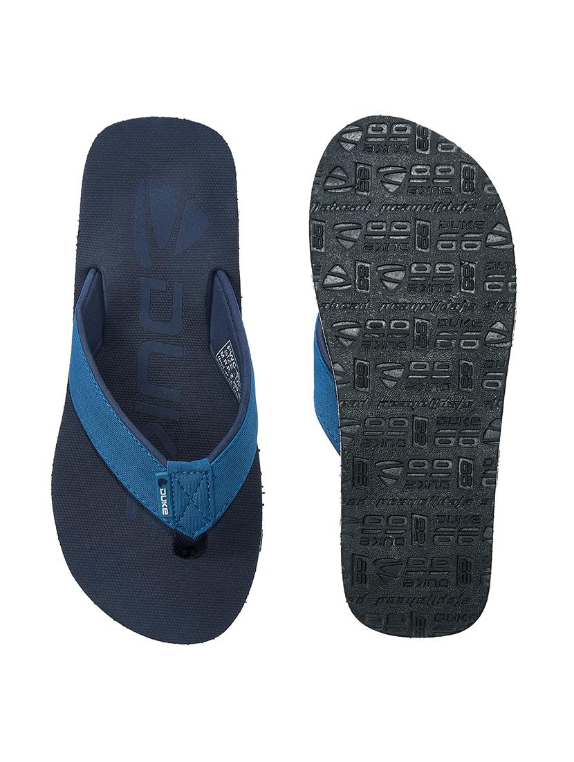 navy fabric slip on flip flops - 17762292 - Standard Image - 3