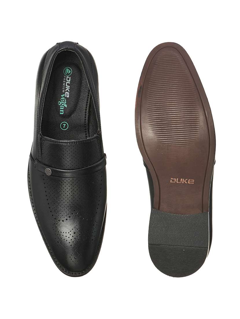 black pu slip on ons - 17762334 -  Standard Image - 3