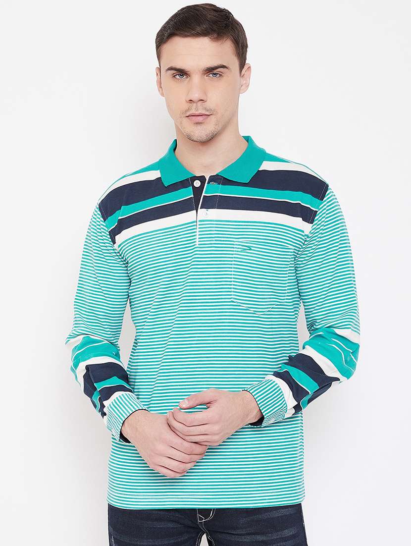 green striped polo t-shirt - 17762484 - Zoom Image - 0