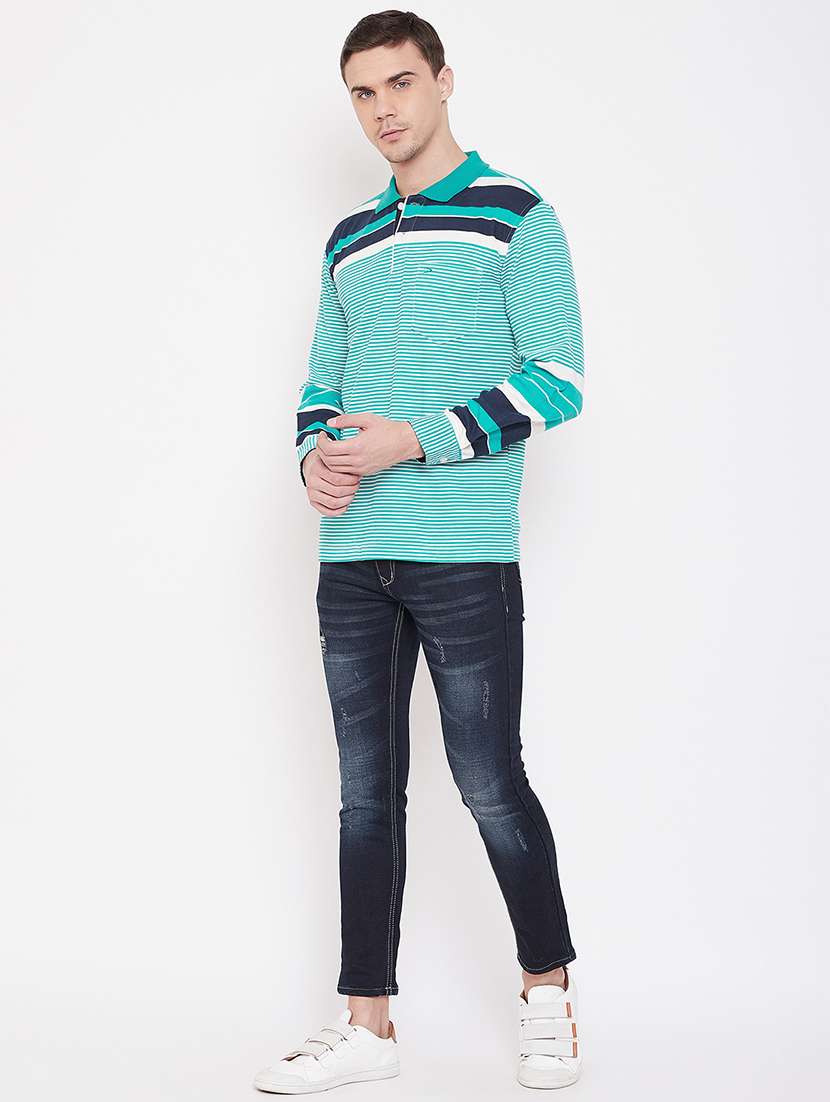 green striped polo t-shirt - 17762484 - Standard Image - 3