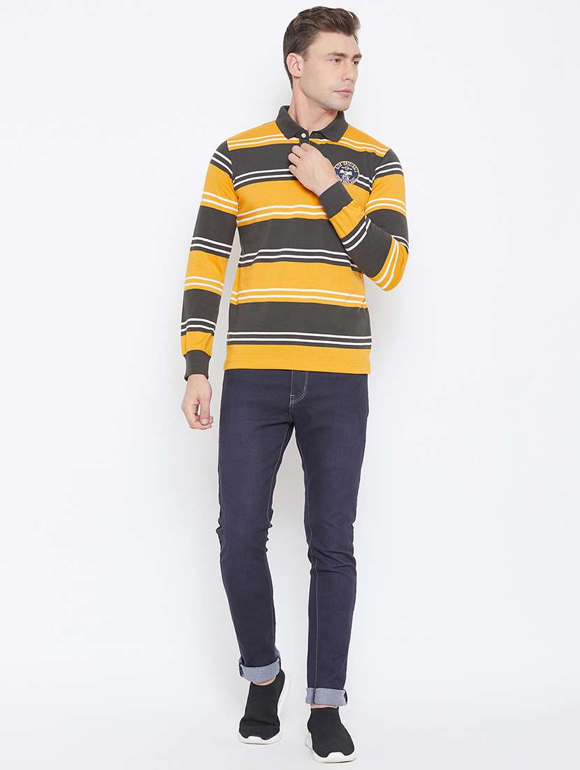 yellow striped polo t-shirt - 17762502 - Standard Image - 3