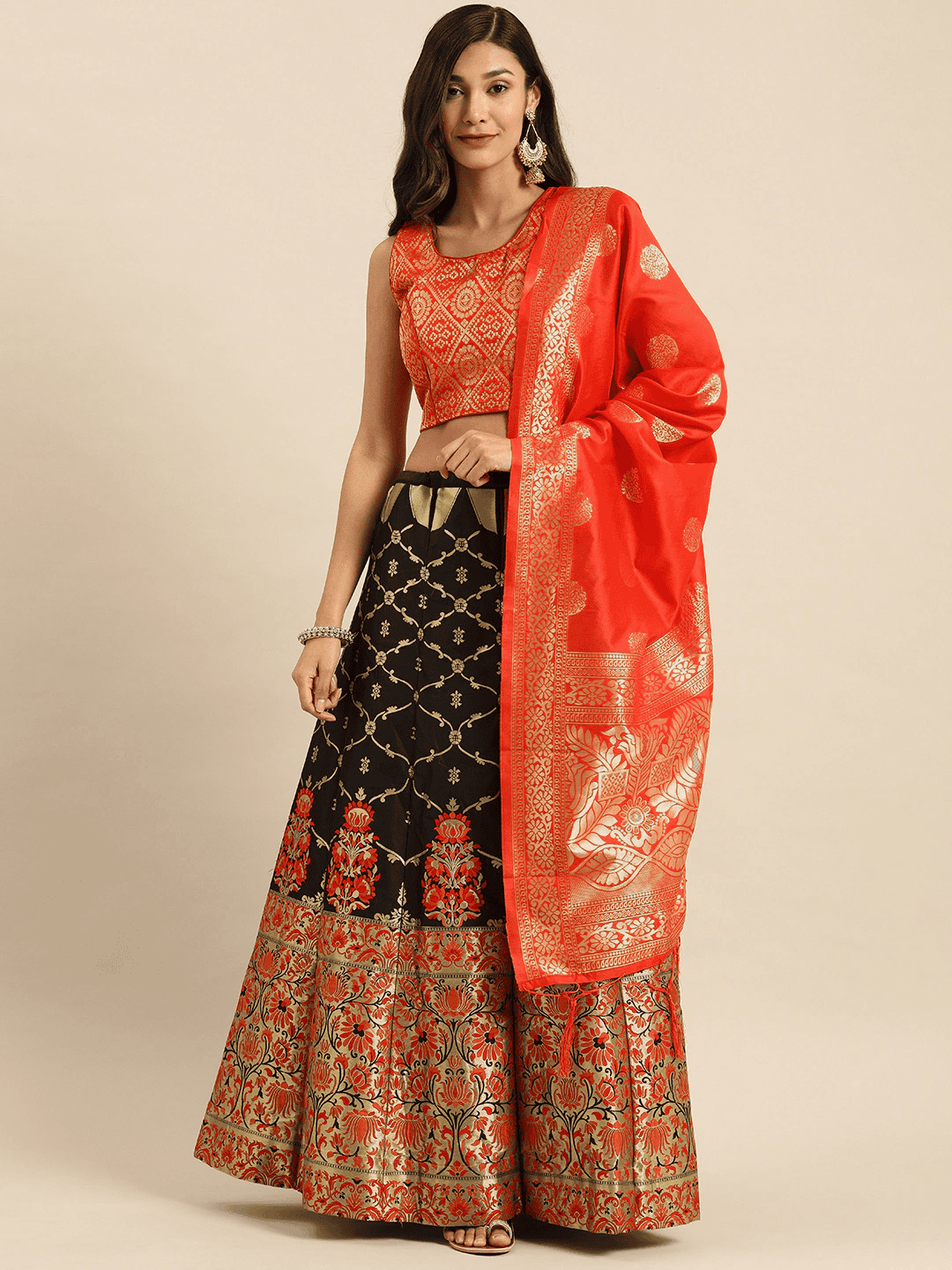 lahengha with padded blouse and zari - 17763111 - Zoom Image - 0