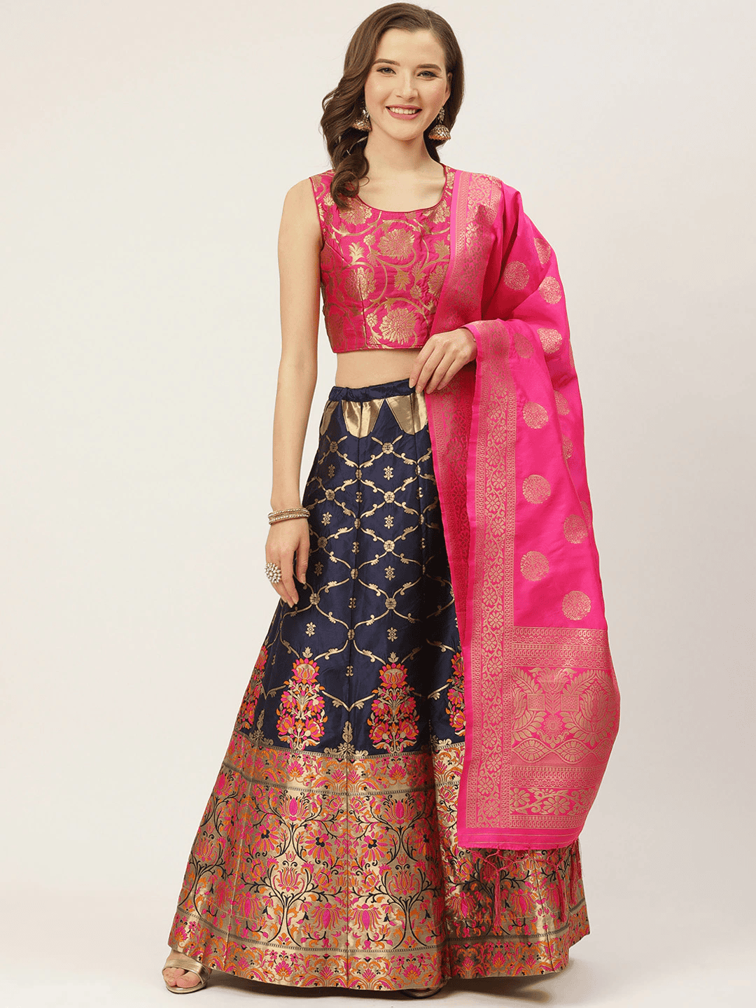 lahengha with padded blouse and zari - 17763112 - Zoom Image - 0
