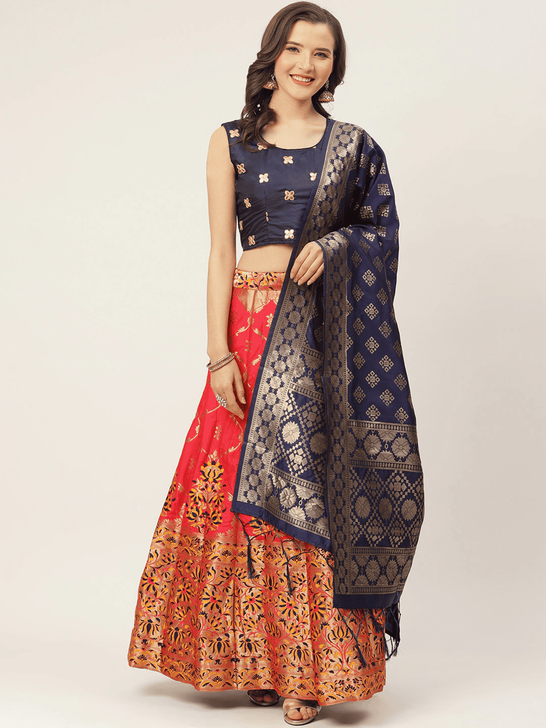 lahengha with padded blouse and zari - 17763114 - Zoom Image - 0
