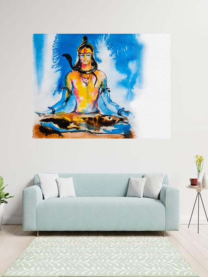 qth lord shiva wall sticker cum poster 30cm x 45cm - 17763541 - Zoom Image - 0
