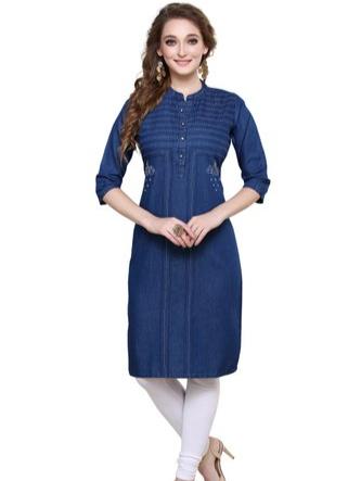 cotton blue kurtis for girls - 17764629 - Standard Image - 0