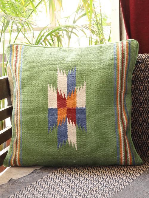 ambbi collections multicolour 100 % cotton 16x16 inch cushion cover, set of 1 - 17764669 - Standard Image - 0