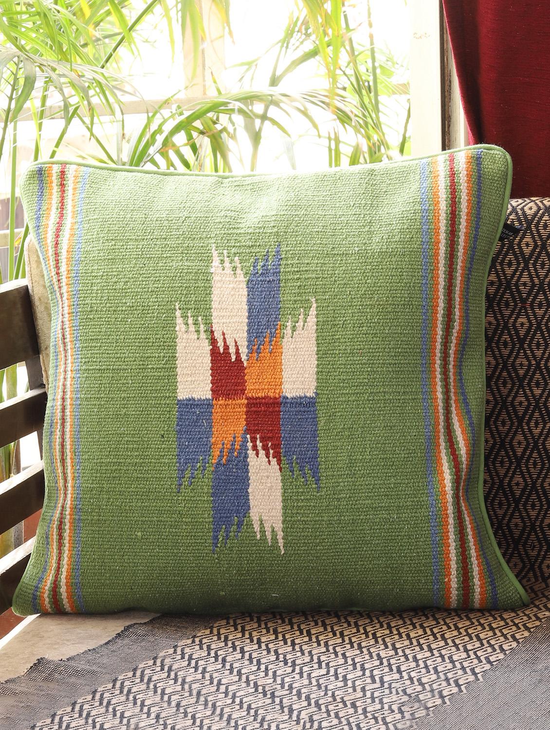 ambbi collections multicolour 100 % cotton 16x16 inch cushion cover, set of 1 - 17764669 - Zoom Image - 0
