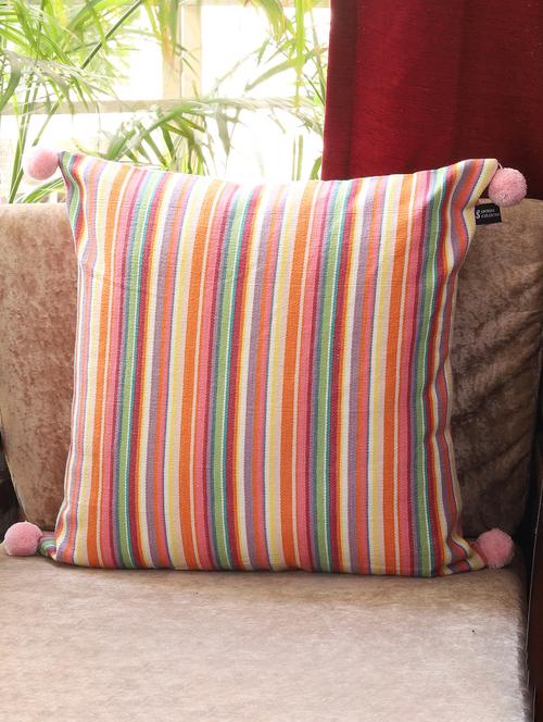 ambbi collections multicolour 100 % cotton 16x16 inch cushion cover, set of 1 - 17764671 - Standard Image - 0
