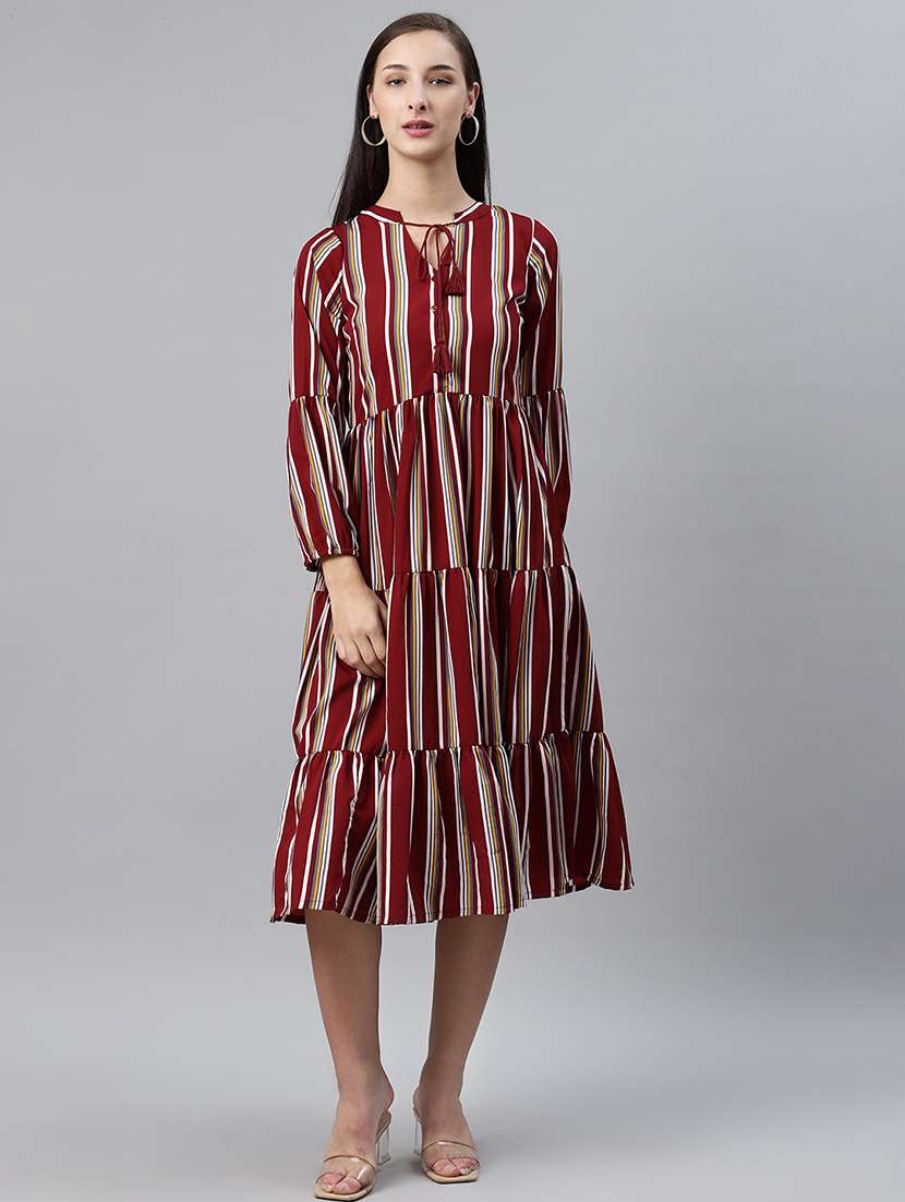 women's tiered dress striped dress