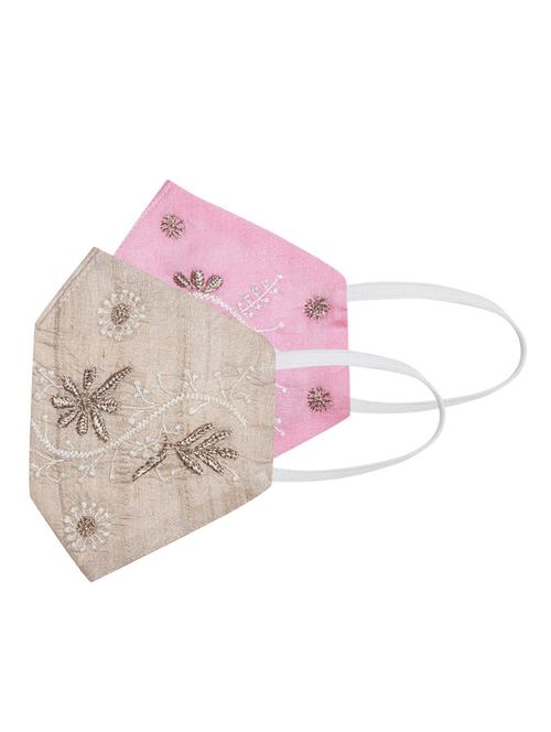 ada hand-embroidered multi colored chikankari face mask - 17765296 - Standard Image - 0