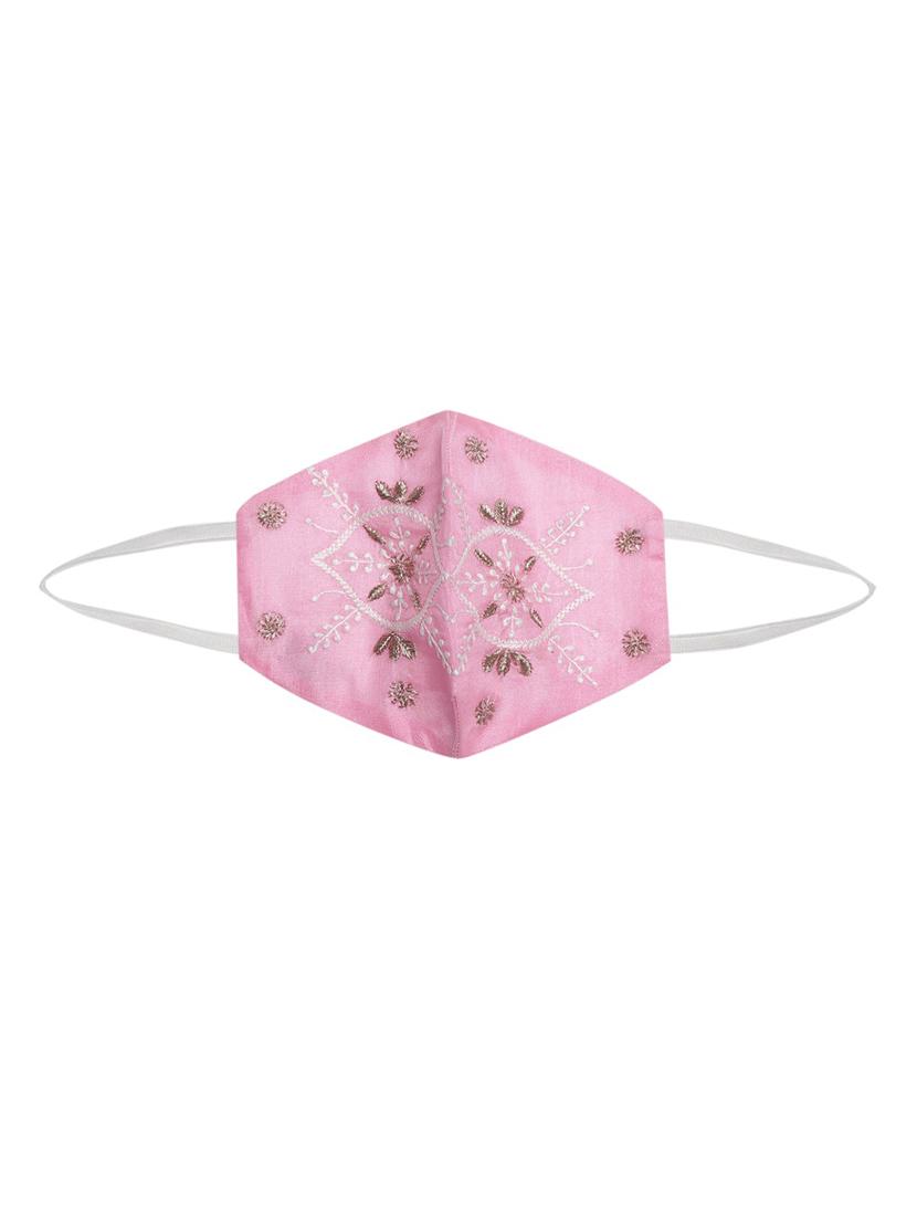 ada hand-embroidered multi colored chikankari face mask - 17765296 - Standard Image - 3