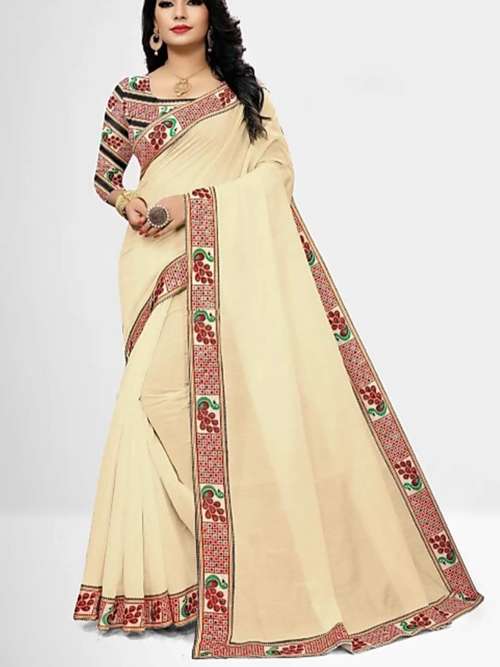 saree fabric: chanderi cotton blouse: separate - 17765374 - Standard Image - 0