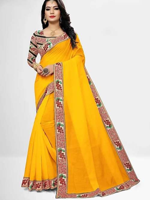 saree fabric: chanderi cotton blouse: separate - 17765375 - Standard Image - 0