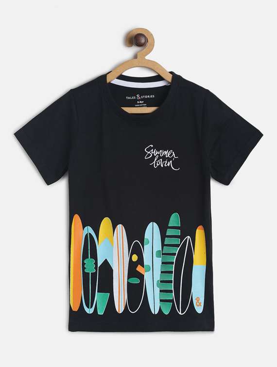 black graphic  t-shirt