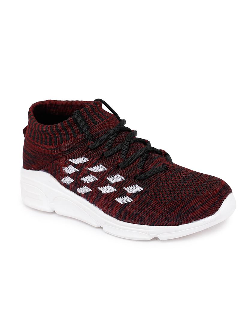 maroon fabric slip on sports shoes - 17765481 - Zoom Image - 0