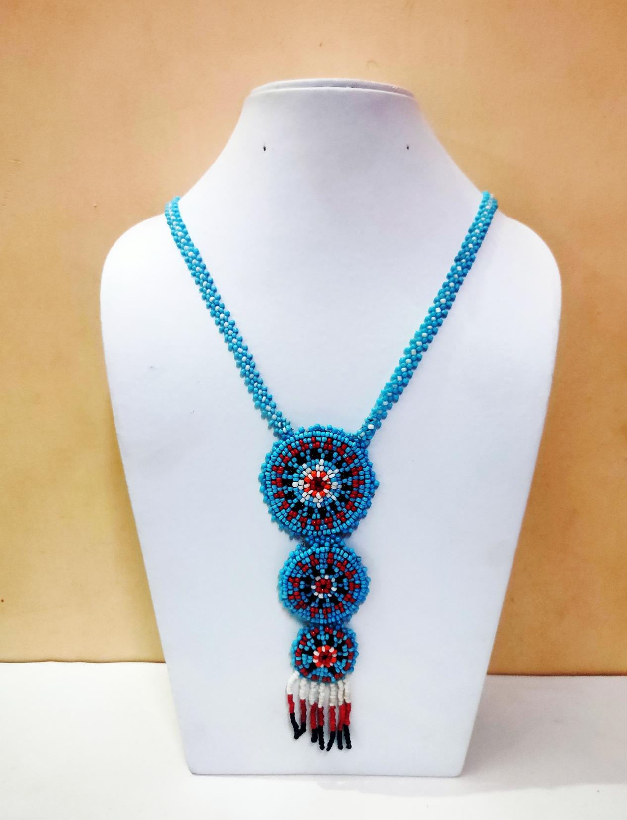handmade glass seed beaded necklace - 17765534 - Zoom Image - 0