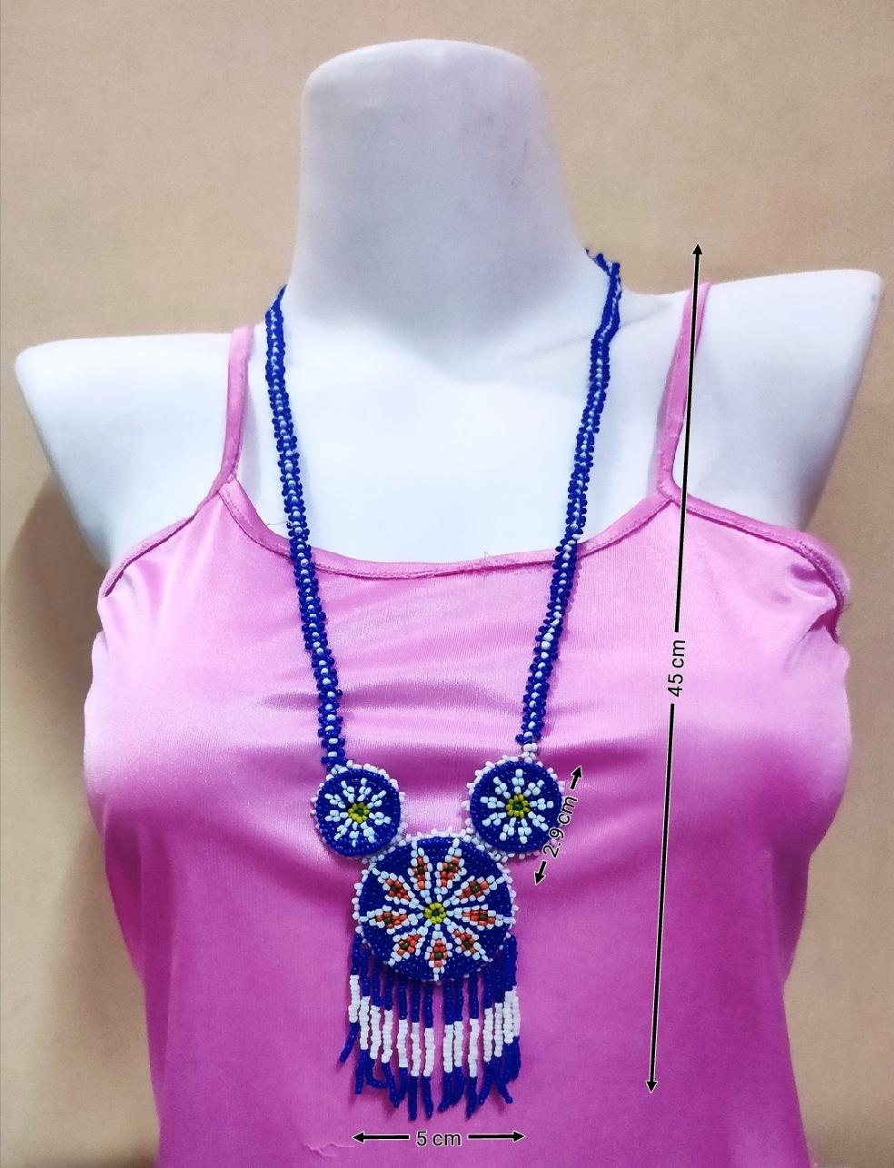 handmade glass seed beaded necklace - 17765535 - Zoom Image - 0
