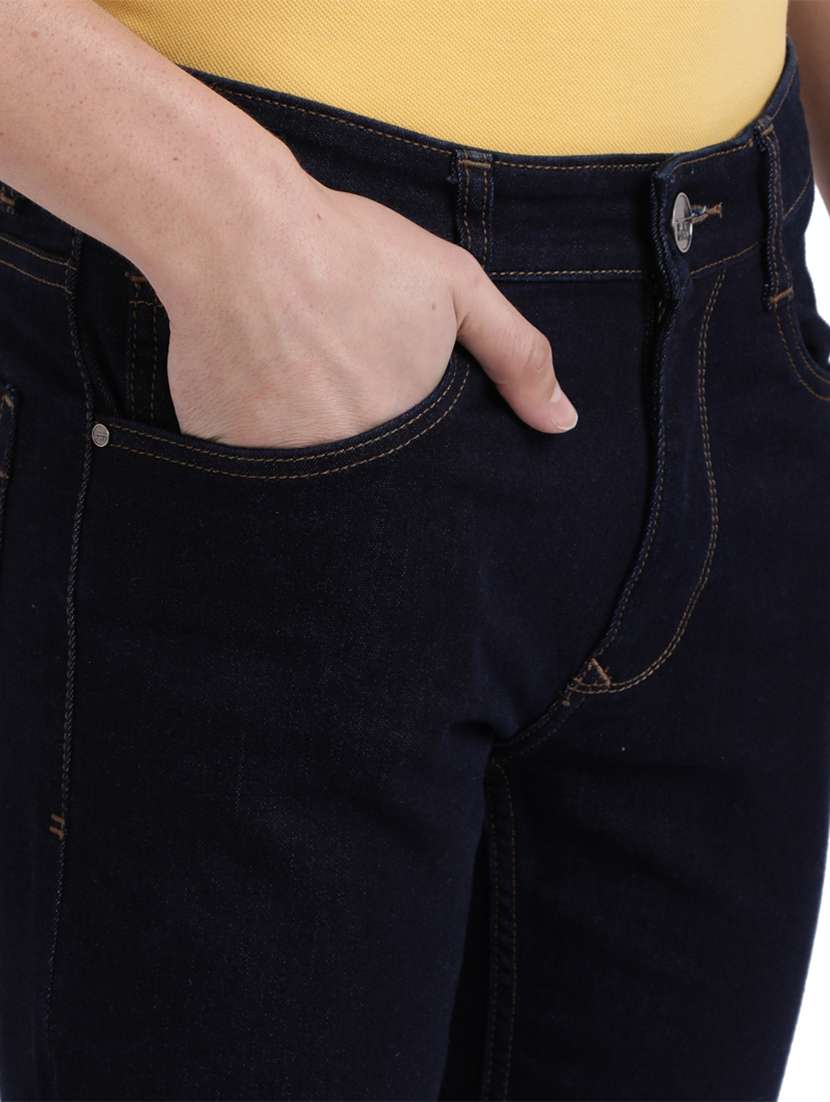 dark blue plain denim jeans - 17766127 -  Standard Image - 5