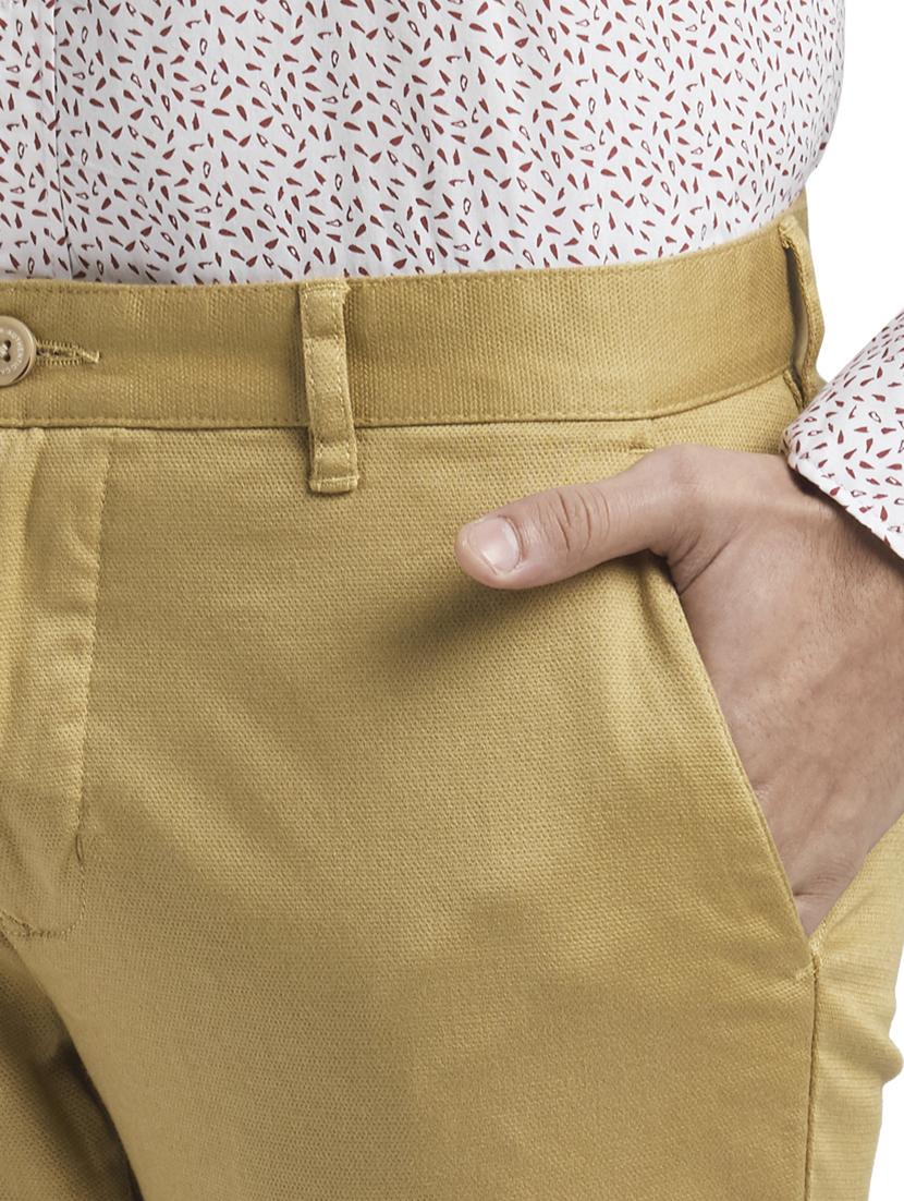 brown solid flat front casual trouser - 17766344 - Standard Image - 5