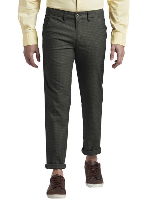 grey textured flat front casual trouser - 17766363 -  Standard Image - 0