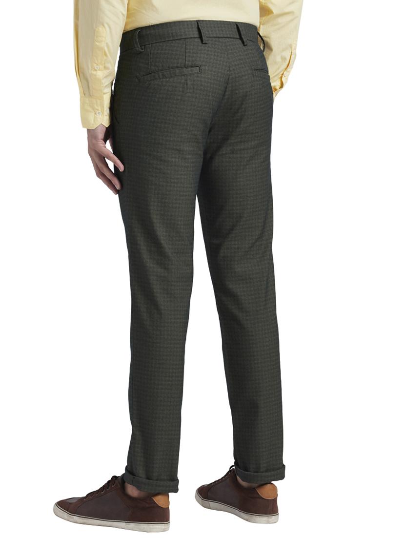 grey textured flat front casual trouser - 17766363 - Standard Image - 3