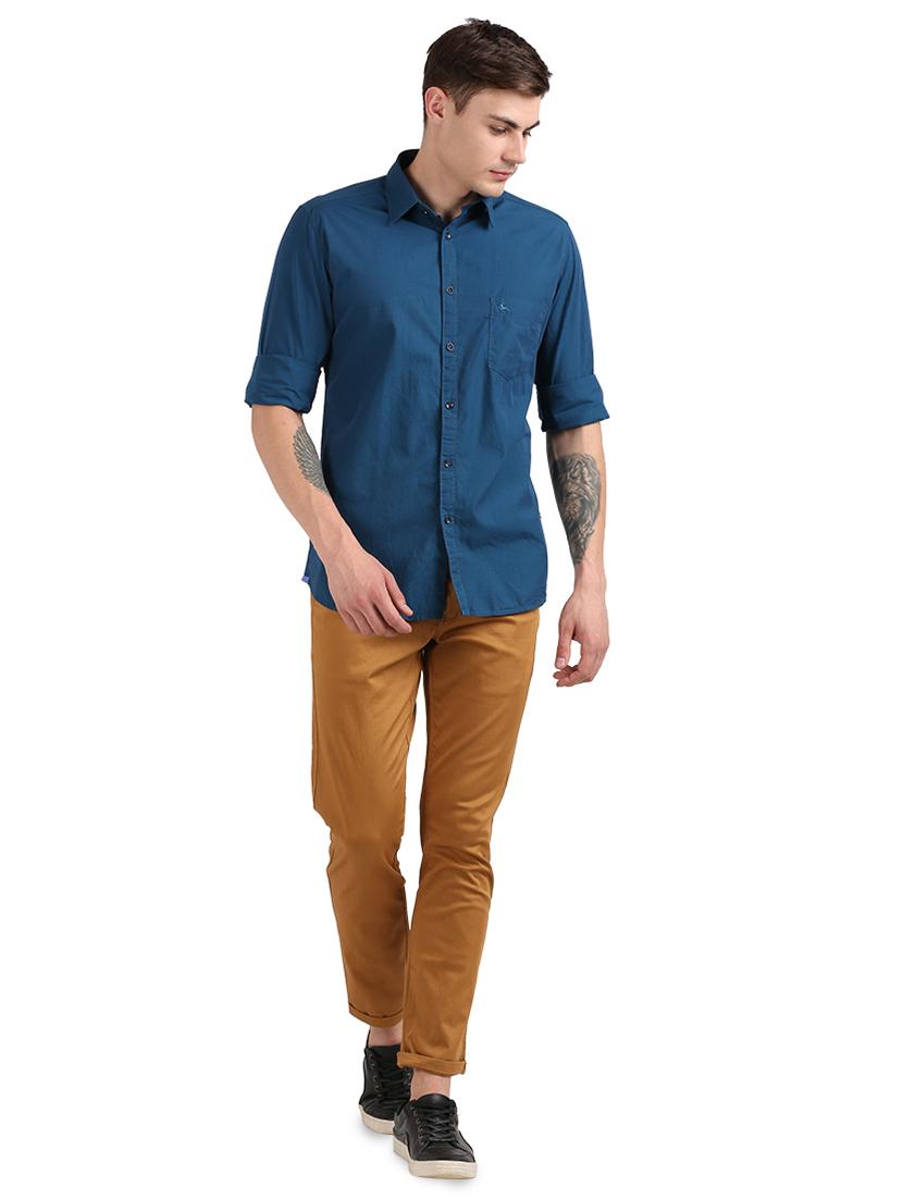 teal solid casual shirt - 17768364 - Standard Image - 3