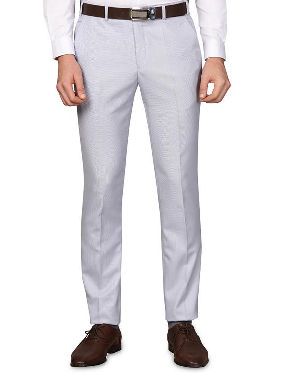 grey checkered flat front formal trouser - 17768954 - Zoom Image - 0