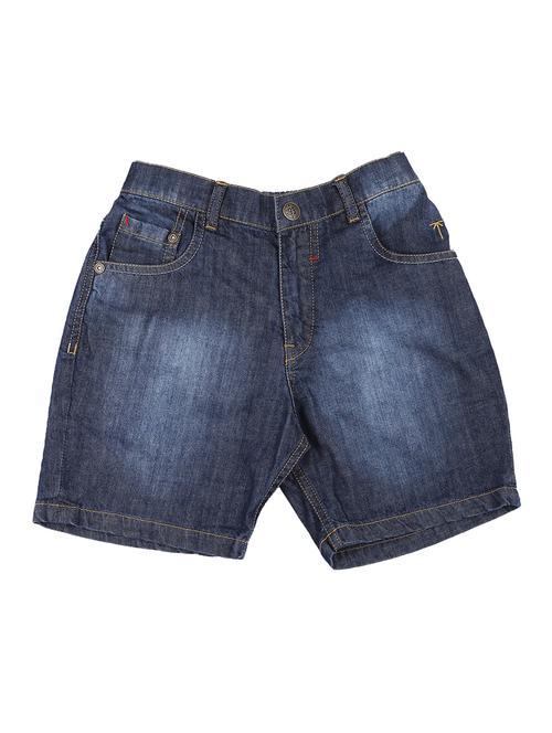 denim solid shorts - 17769133 - Standard Image - 0