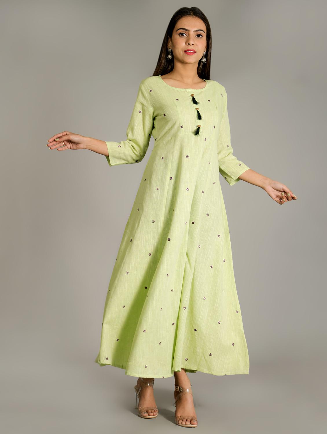 green ethnic dress