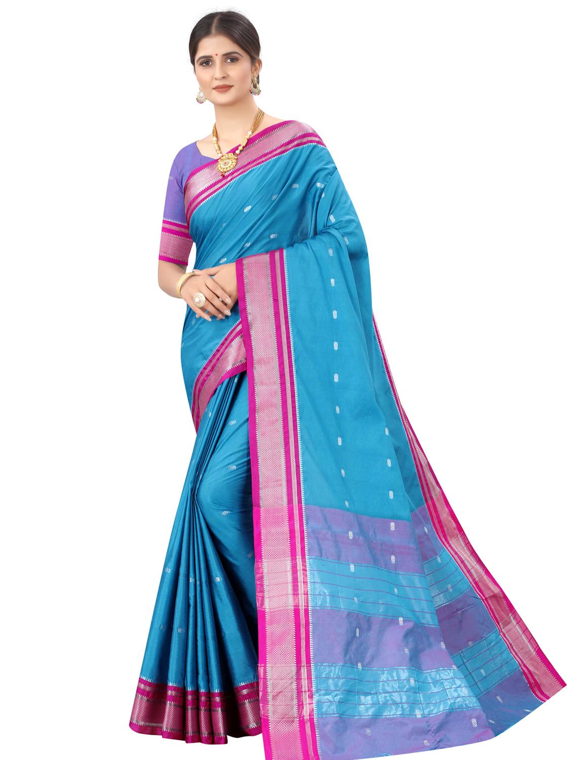 self design paithani saree with blouse - 17769261 - Zoom Image - 0