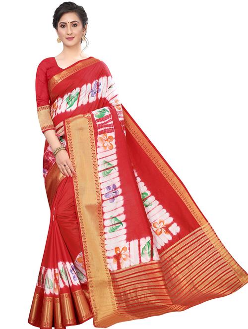 zari bordered wooven saree with blouse - 17769269 - Standard Image - 0