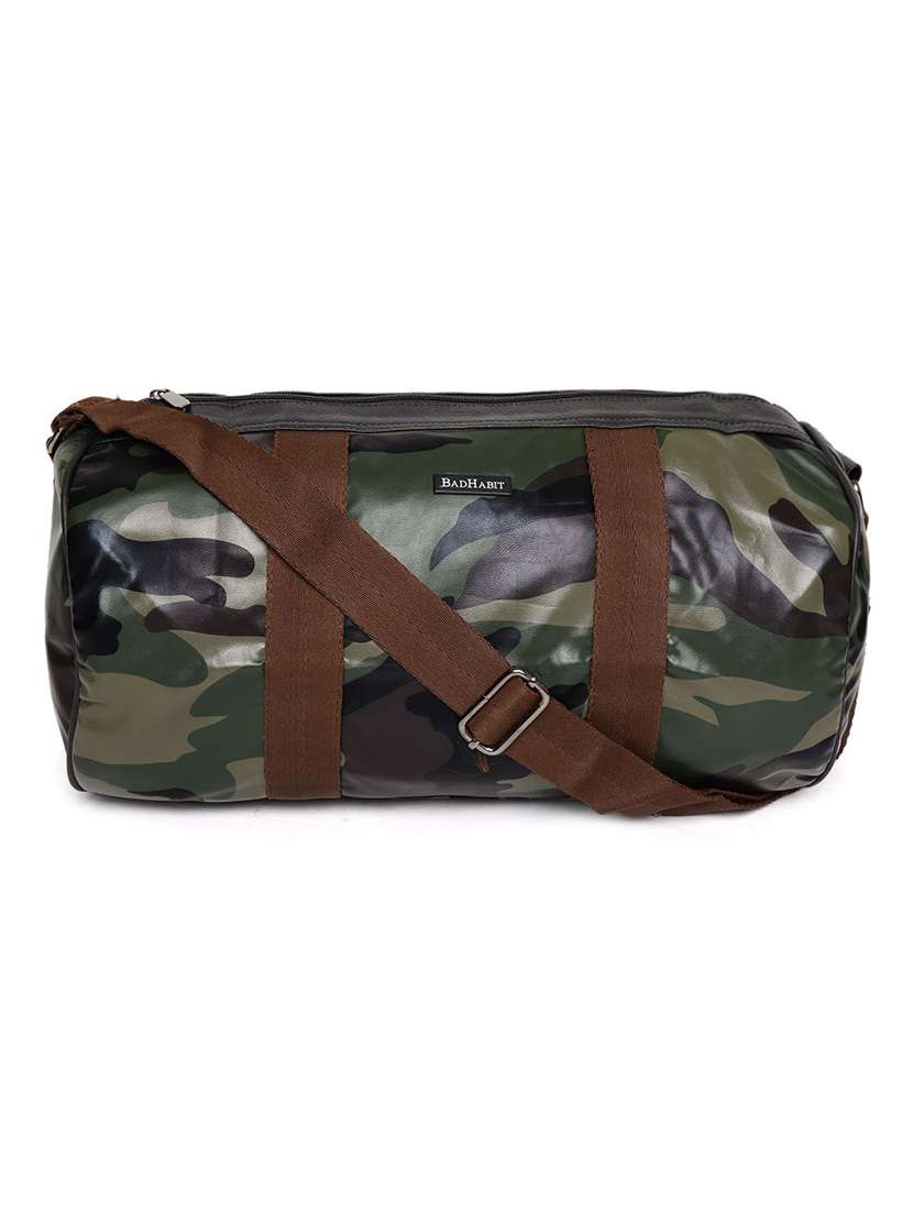 green leatherette (pu) dufflebag