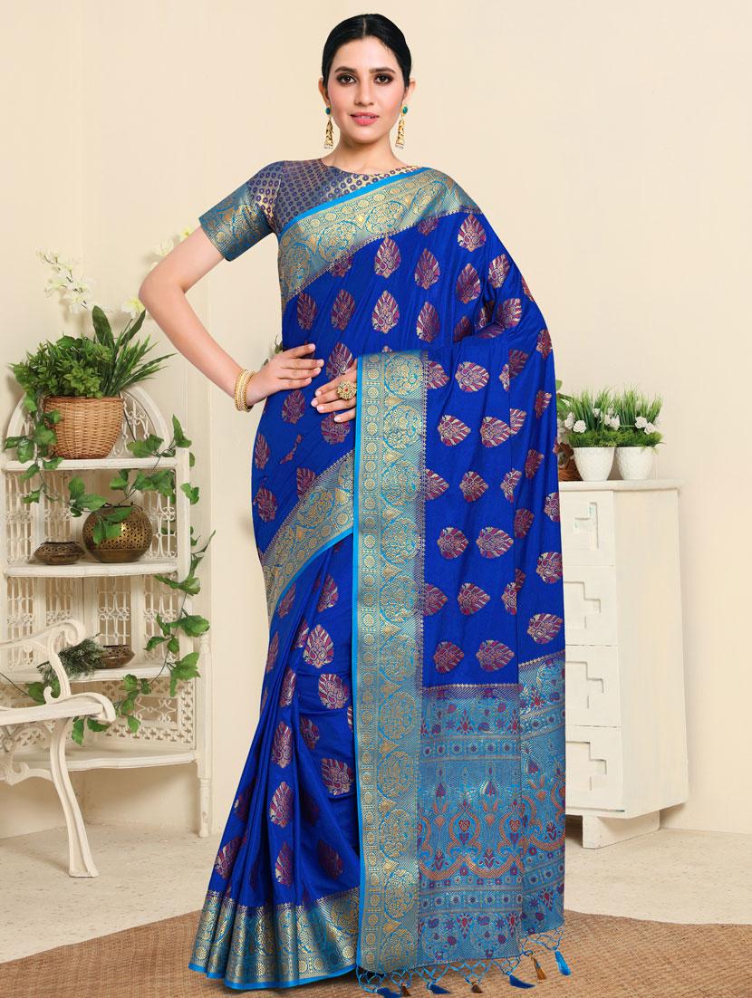 zari work kanjivaram saree with blouse - 17770704 - Zoom Image - 0