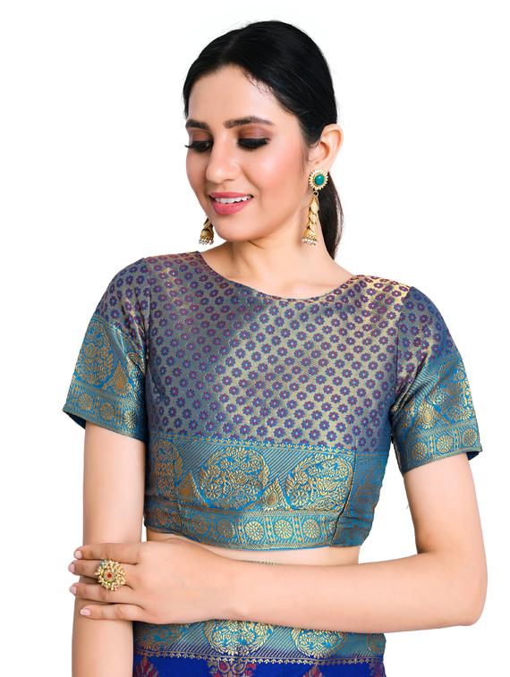 zari work kanjivaram saree with blouse - 17770704 - Standard Image - 3