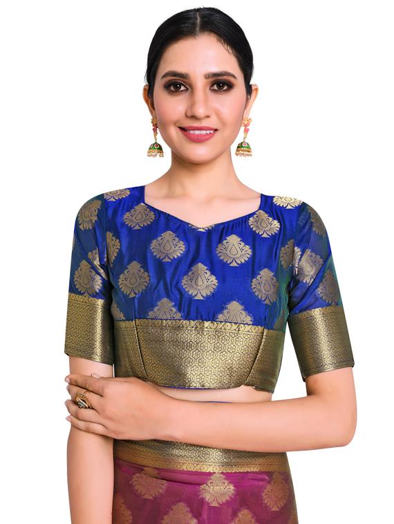 zari work kanjivaram saree with blouse - 17770719 - Standard Image - 3