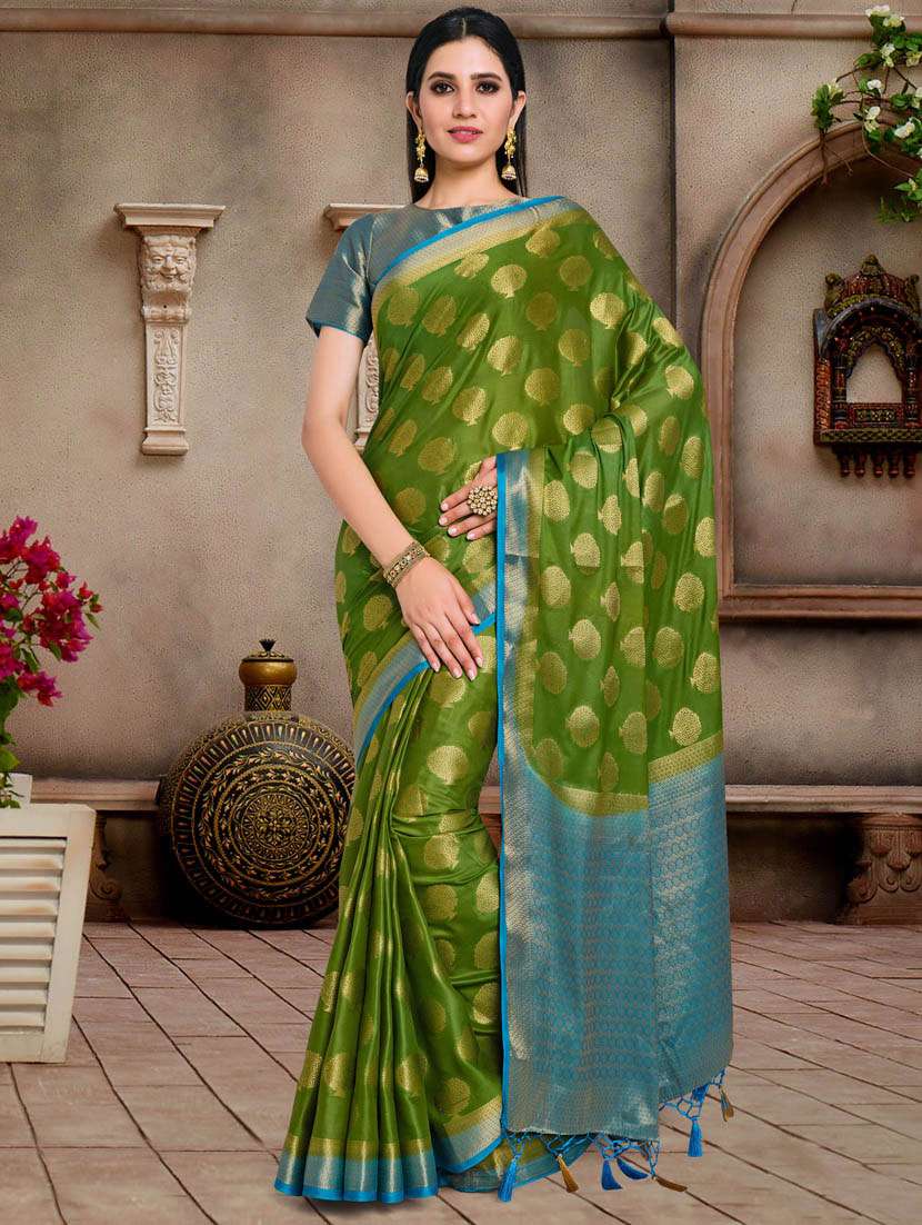 women's self design green colored saree - 17770722 -  Zoom Image - 0