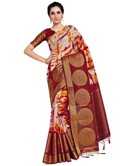 tie & dye banarasi saree with blouse - 17770746 - Standard Image - 0