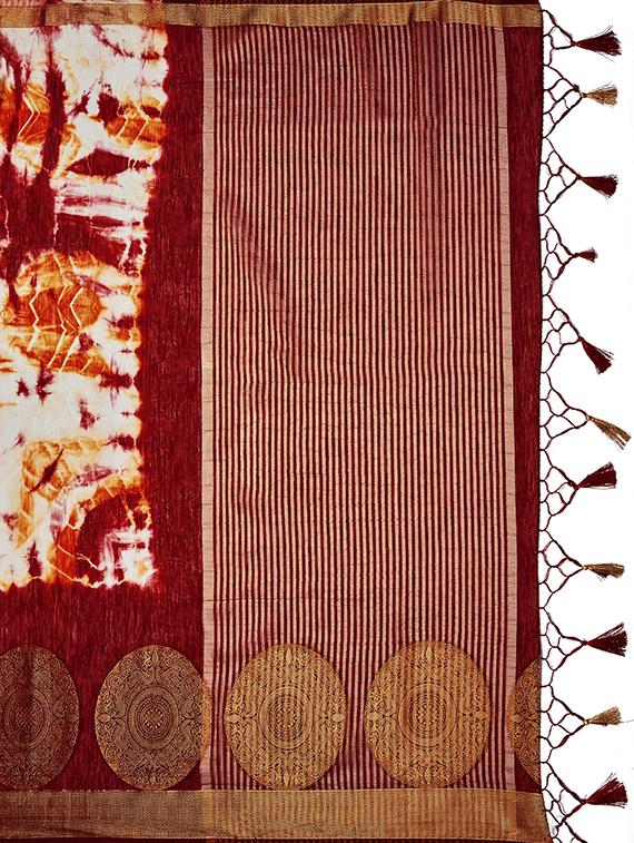 tie & dye banarasi saree with blouse - 17770746 - Standard Image - 3