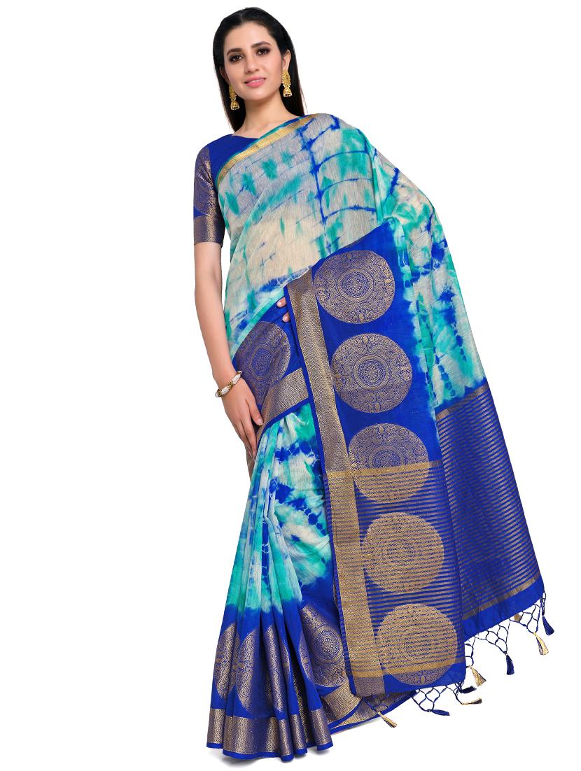 tie & dye banarasi saree - 17770747 - Zoom Image - 0
