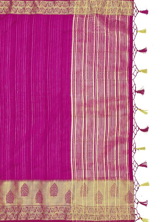 pink raw silk kanjivaram saree with blouse - 17770749 - Standard Image - 3