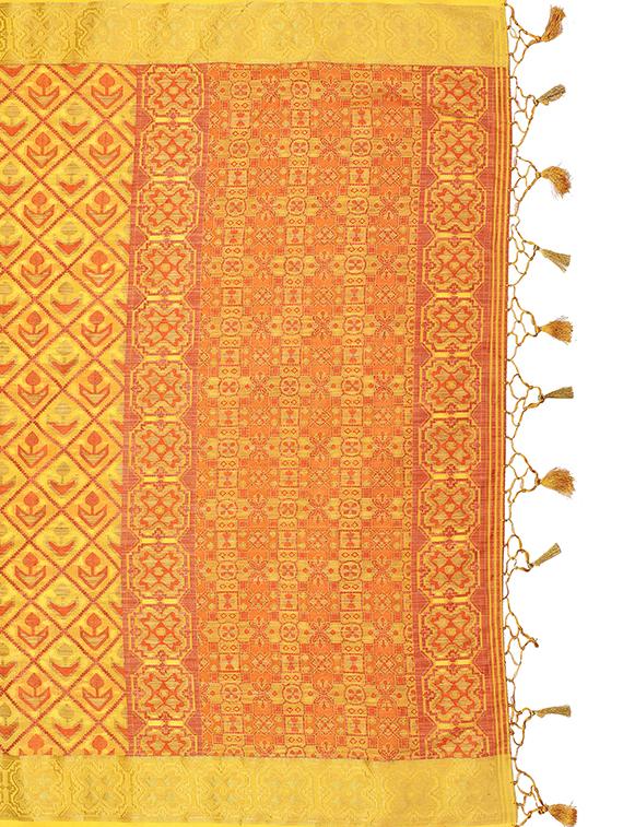 yellow art silk patola saree with blouse - 17770754 - Standard Image - 3