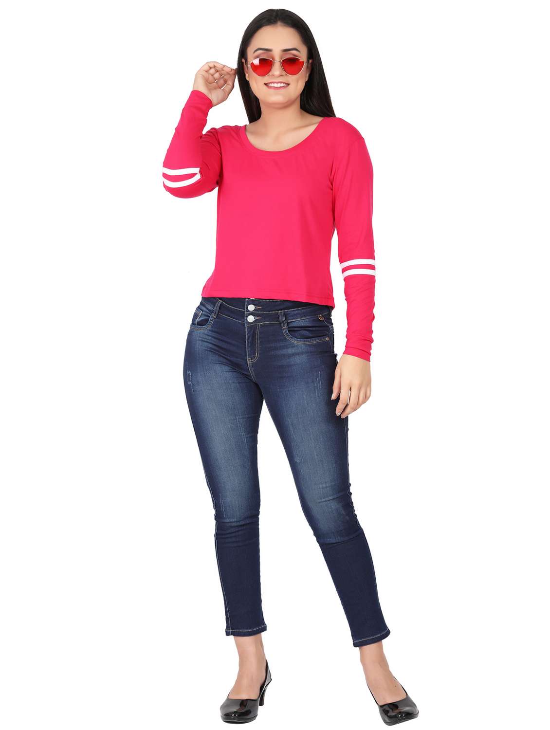 women's plain round neck t-shirt - 17771046 -  Standard Image - 3