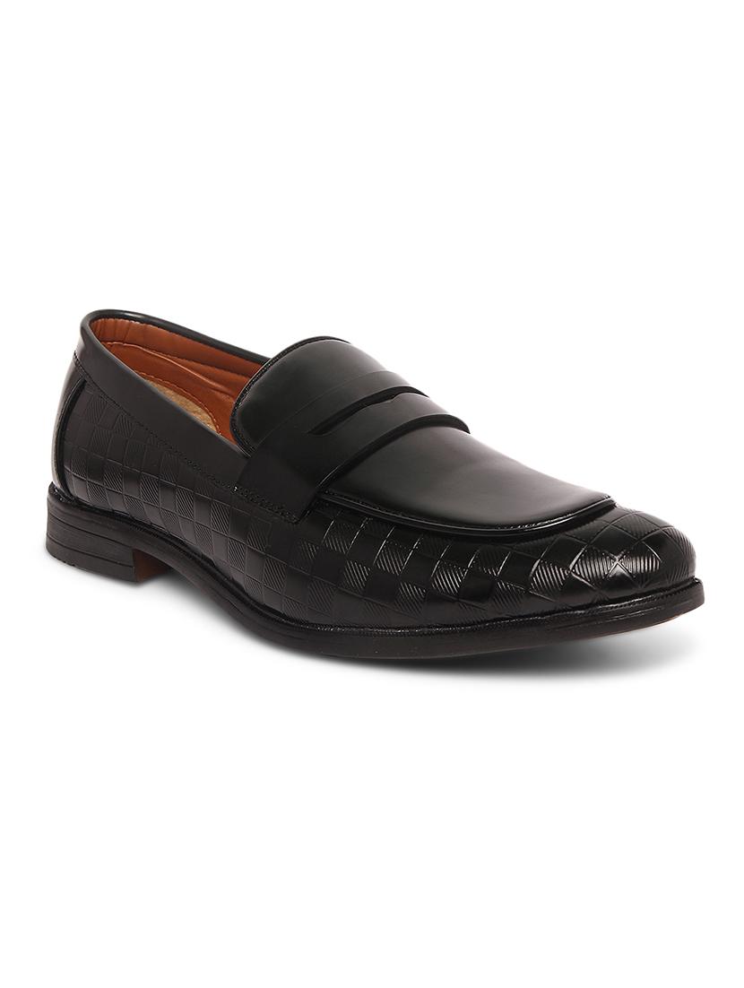 black patent leather slip on loafers