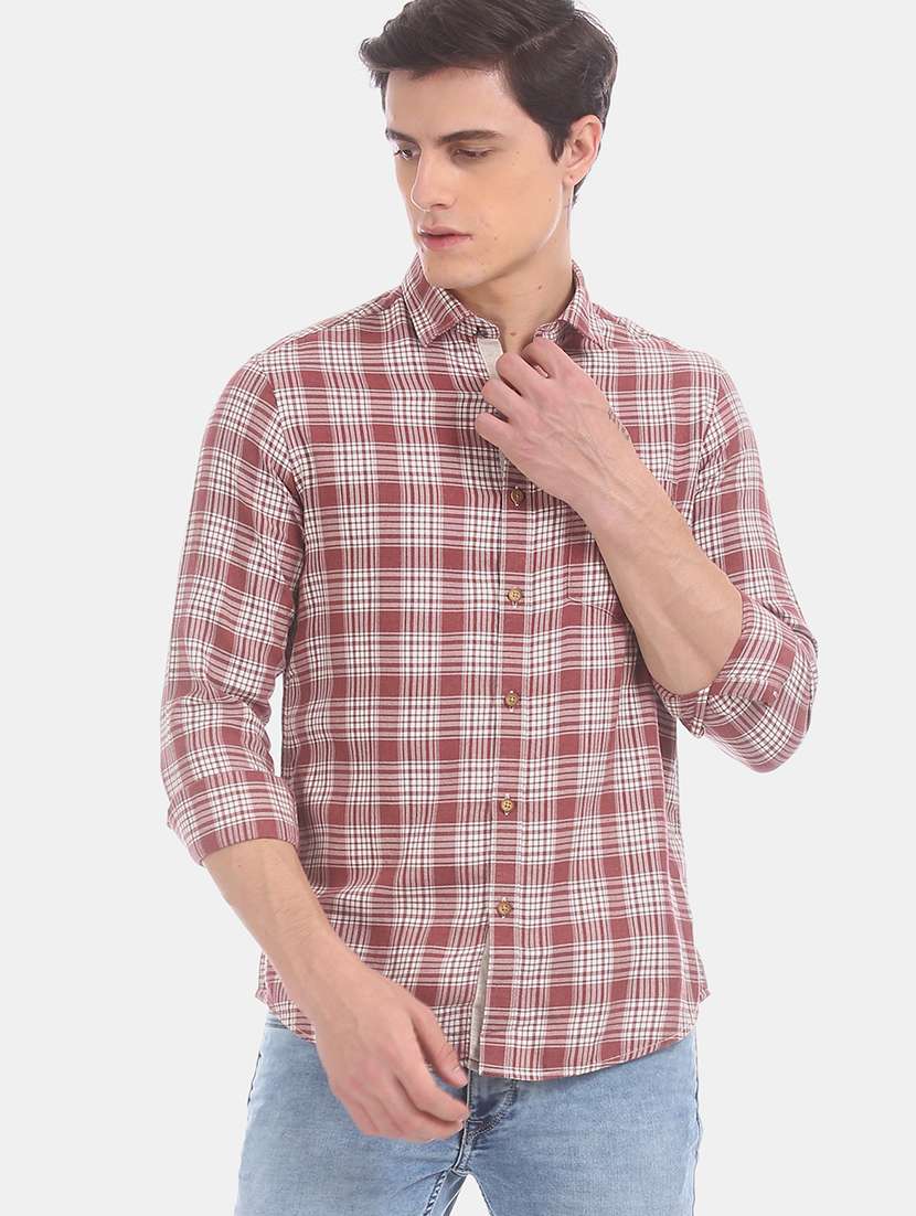 red checkered casual shirt