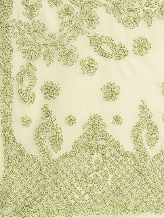 ada hand-embroidered lemon chikankari saree with blouse - 17772682 -  Standard Image - 5